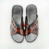 Leather Cross-Strap Sandals 001123