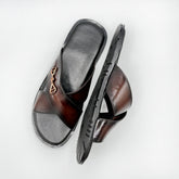 Leather Cross-Strap Sandals 001123
