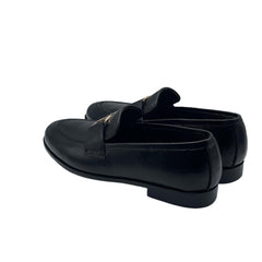Black Leather Designer Loafers SH-002BL