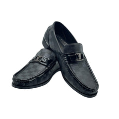 Luxury Black Patterned Loafers SH-0025BL