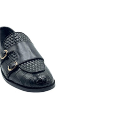 Black Double Monk Strap Loafers SH-0022BL