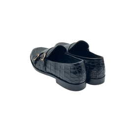 Black Double Monk Strap Loafers SH-0022BL