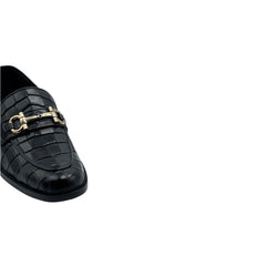 Black Crocodile Pattern Loafers SH-0019BL