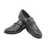 Textured Brown Leather Loafers SH-003BR