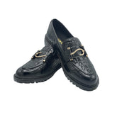 Black Crocodile Embossed Loafers SH-0018BL