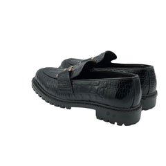 Black Crocodile Embossed Loafers SH-0018BL