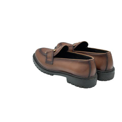 Tan Leather Buckle Loafers SH-0037BR