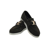 Louis Vuitton Black Suede Loafers SH-006BR