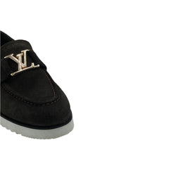 Louis Vuitton Black Suede Loafers SH-006BR