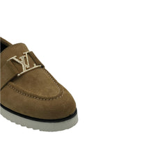 Tan Suede Buckle Loafers SH-006MS