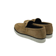 Tan Suede Buckle Loafers SH-006MS