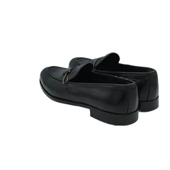 Black Leather Strap Loafers SH-008BL