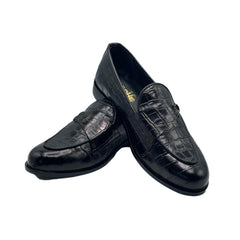 Black Crocodile Print Loafers SH-0010BR