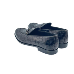 Black Crocodile Print Loafers SH-0010BR