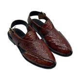 Maroon Croc Peshawari Chappals SD-504BR