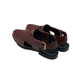Maroon Croc Peshawari Chappals SD-504BR