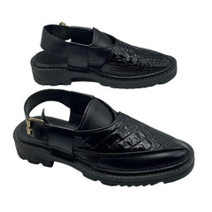 Black Croc Patent Peshawari SD-502BL