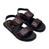 Brown Quilted Leather Sandals SD-519BR