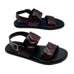 Brown Quilted Leather Sandals SD-519BR