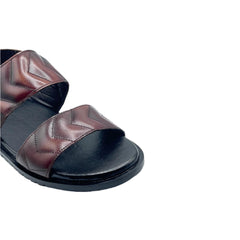 Brown Quilted Leather Sandals SD-519BR
