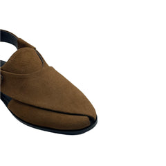 Brown Suede Peshawari Chappals SD-515MS