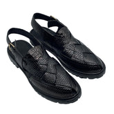 Black Snakeskin Peshawari Kheri SD-512BL