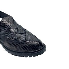 Black Snakeskin Peshawari Kheri SD-512BL