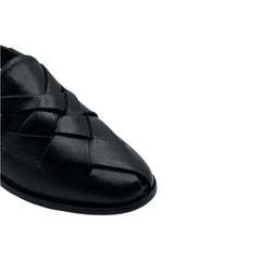 Black Leather Peshawari Sandals SD-514BL