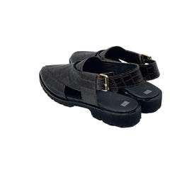 Black Croc Peshawari Chappals SD-510BR