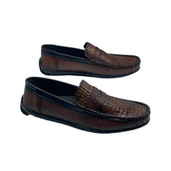 Tan Crocodile Loafers LF-0022BR