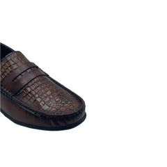 Tan Crocodile Loafers LF-0022BR