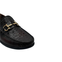 Brown Croc Bit Loafers LF-0023BR