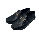 Black Ostrich Loafers LF-0026BL