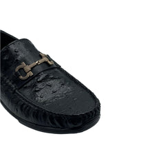 Black Ostrich Loafers LF-0026BL