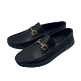 Black Patterned Loafers LF-0027BL