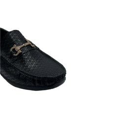 Black Patterned Loafers LF-0027BL