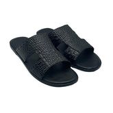 Black Croc Slides SLP-0054BL