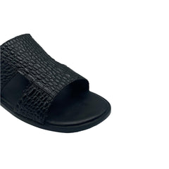 Black Croc Slides SLP-0054BL