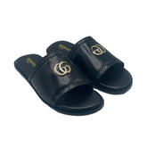 Gucci Black Leather Slides SLP-0050BL