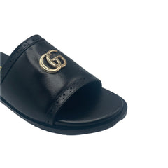 Gucci Black Leather Slides SLP-0050BL