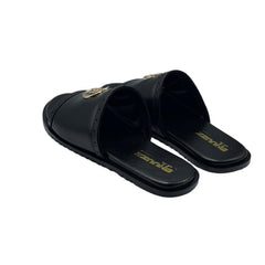 Gucci Black Leather Slides SLP-0050BL