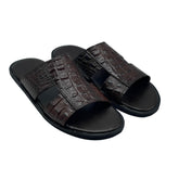 Brown Croc Slides SLP-0060BR
