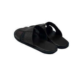 Brown Croc Slides SLP-0060BR