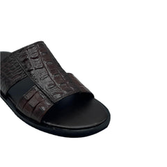 Brown Croc Slides SLP-0060BR