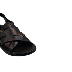 Brown Leather Cross Strap Sandals SD-520BR