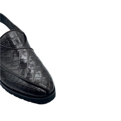 Black Croc Peshawari Chappals SD-510BR