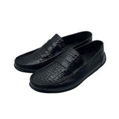 Black Embossed Loafers LF-0025BL