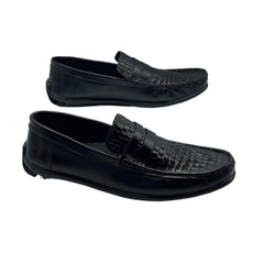 Black Embossed Loafers LF-0025BL