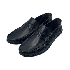 Black Textured Loafers LF-0024BL