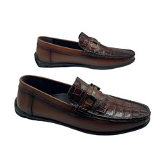 Brown Crocodile Loafers LF-0020BR